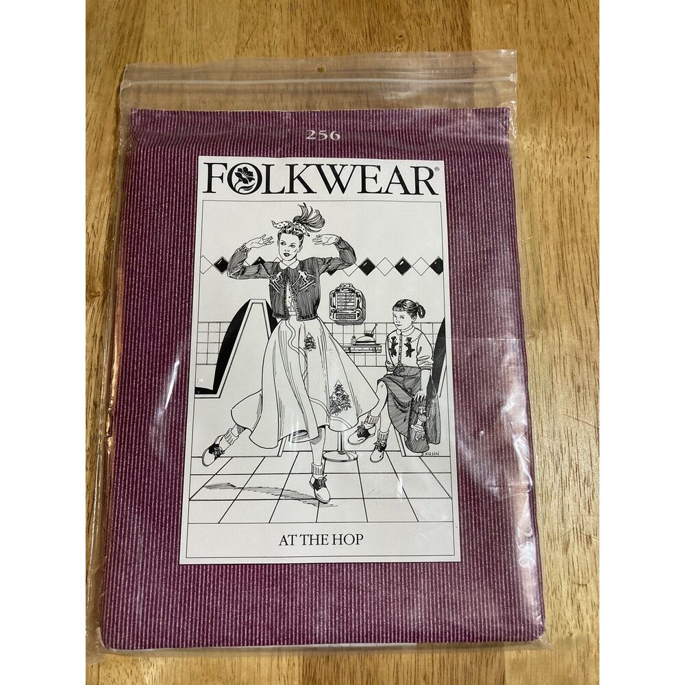 VTG Folkwear Sewing Pattern 256 AT THE HOP 1950s Skirt &‎ Blouse Sz S M L XL 2X
